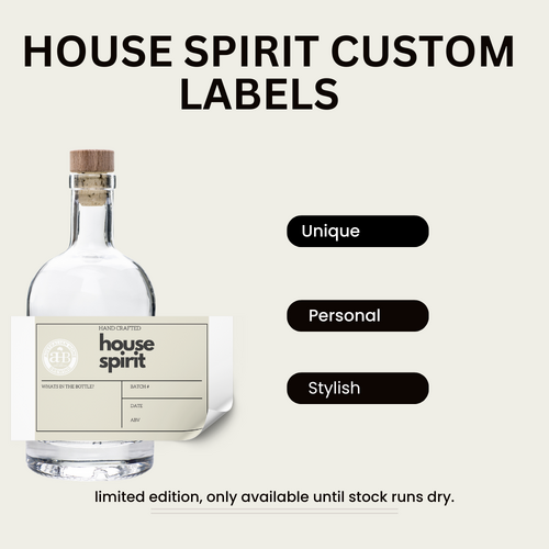 12  Pack - Custom "House Spirit" Bottle Labels